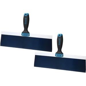 2 x Anvil 14 in. Blue Steel Taping Knives with Soft Grip 5 in. Handles